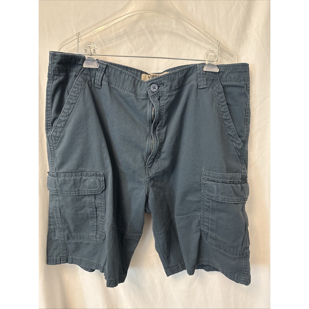 Wrangler Authentics Mens 40 Cargo Shorts Blue Stretch Cotton Utility 10ZM6ACMB